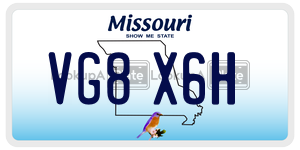 VG8X6H  license plate in MO