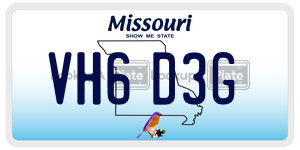 VH6D3G  license plate in MO