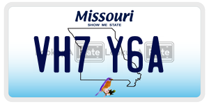 VH7Y6A  license plate in MO
