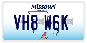 VH8W6K  license plate in MO