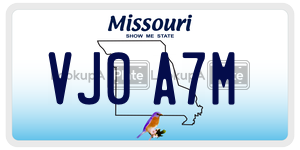 VJ0A7M  license plate in MO