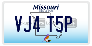 VJ4T5P license plate in Missouri
