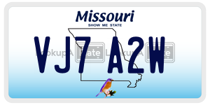 VJ7A2W  license plate in MO