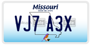 VJ7A3X  license plate in MO