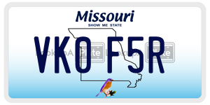 VK0F5R license plate in Missouri