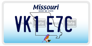 VK1E7C  license plate in MO