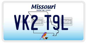 VK2T9L  license plate in MO