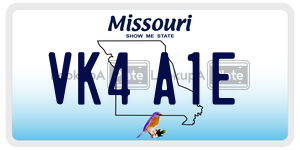 VK4A1E  license plate in MO