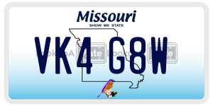 VK4G8W license plate in Missouri