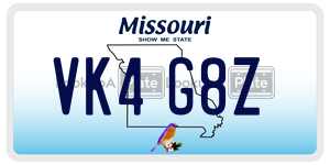 VK4G8Z  license plate in MO