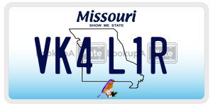 VK4L1R  license plate in MO