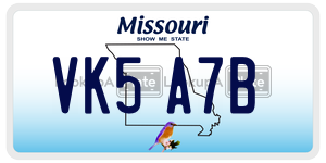 VK5A7B  license plate in MO