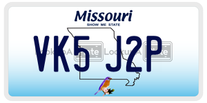 VK5J2P  license plate in MO