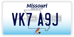 VK7A9J  license plate in MO