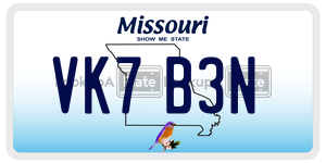 VK7B3N  license plate in MO