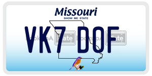 VK7D0F  license plate in MO