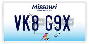 VK8G9X  license plate in MO