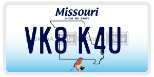 VK8K4U license plate in Missouri