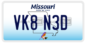 VK8N3D  license plate in MO
