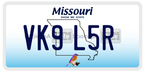 VK9L5R  license plate in MO