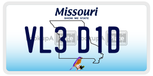 VL3D1D  license plate in MO