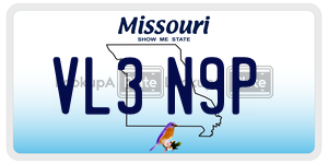 VL3N9P  license plate in MO