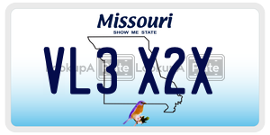 VL3X2X  license plate in MO