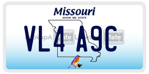 VL4A9C  license plate in MO
