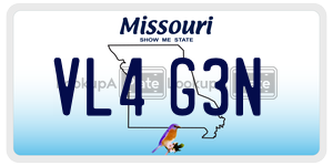 VL4G3N  license plate in MO
