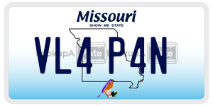 VL4P4N  license plate in MO