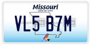 VL5B7M license plate in Missouri