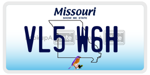 VL5W6H  license plate in MO