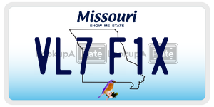VL7F1X  license plate in MO
