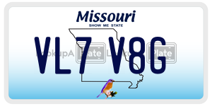 VL7V8G  license plate in MO