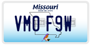 VM0F9W  license plate in MO