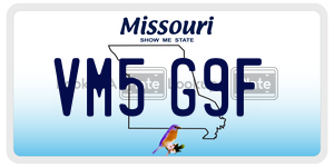 VM5G9F  license plate in MO