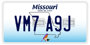 VM7A9J  license plate in MO