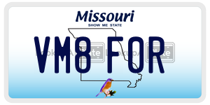 VM8F0R  license plate in MO