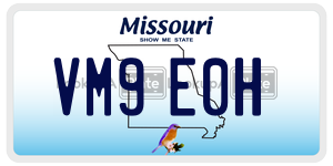 VM9E0H  license plate in MO