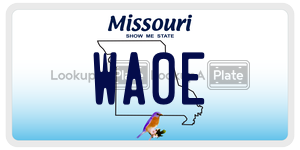 WA0E license plate in Missouri