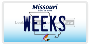 WEEKS  license plate in MO