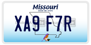 XA9F7R  license plate in MO