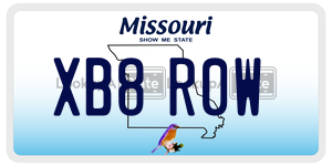 XB8R0W  license plate in MO
