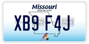 XB9F4J  license plate in MO