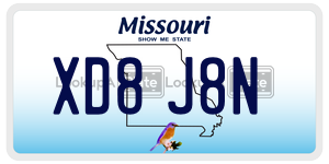 XD8J8N  license plate in MO