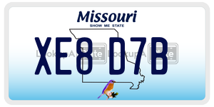 XE8D7B  license plate in MO