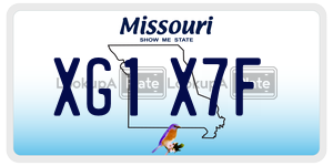XG1X7F  license plate in MO