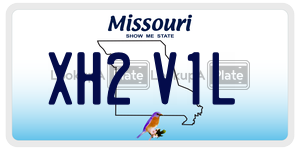 XH2V1L  license plate in MO