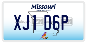 XJ1D6P  license plate in MO