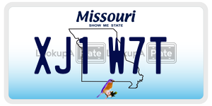 XJ1W7T  license plate in MO